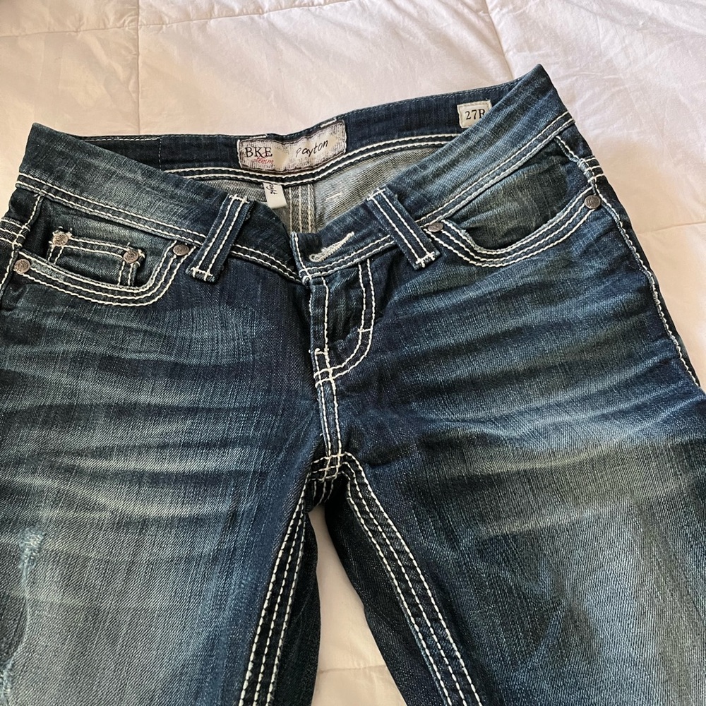 Buckle Payton Straight Leg Jeans- distressed color